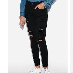 Express Black Ripped Jeans
